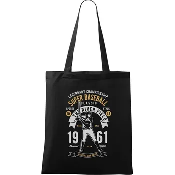 Nákupní taška Super Baseball - Taška bavlněná - 42 x 38 cm ( Černá )