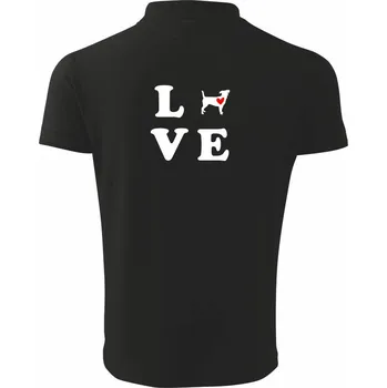 Pánská košile Jack russel terier love - Polokošile pánská Pique Polo 203 - L ( Černá )