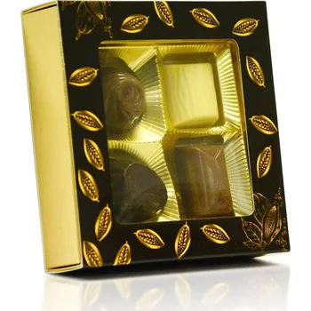 Bonboniéra Selllot, s.r.o., K Hájům 34, 155 00 Praha 5 - Vyrobeno v Belgii Belgické pralinky - Kakaový bob (výřez čtverec) 50g