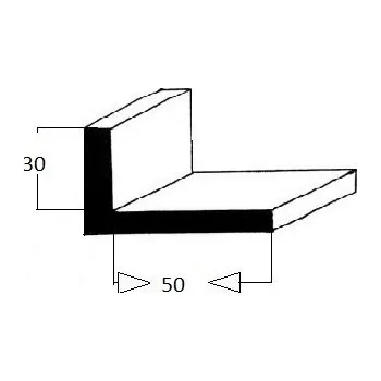 ukončovací lišta Rohová lišta č.237 - 30 mm x 50 mm, 3 ostré hrany " L", smrková, ŠL3050A