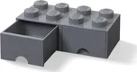 LEGO Úložný box 8 s šuplíky tmavě šedý
