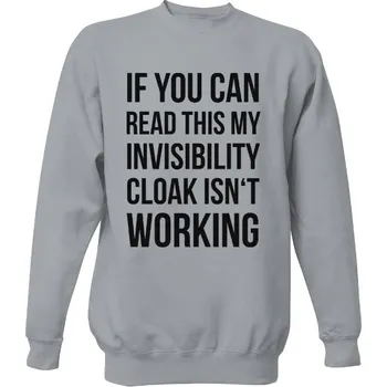 Pánská mikina Mikina bez kapuce Unisex s potiskem My invisibility cloak pánské