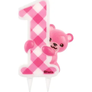 Dortová svíčka Godan Dortová svíčka medvídek 1 růžový