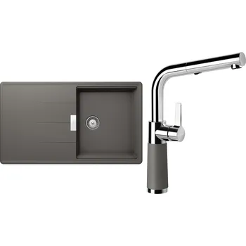 Granitový dřez Set Schock S13-7 (dřez Tia D-100 Silverstone + baterie SC-540.120 Silverstone)