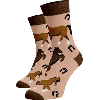 Pánské ponožky Veselé ponožky Koně Béžová Bavlna 35-38