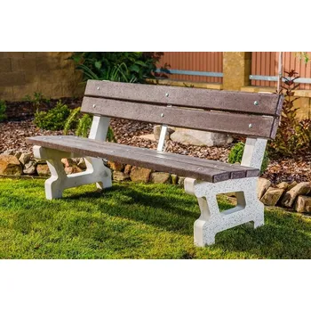 Zahradní lavice Parková lavička, plastové latě 1700 mm, betonové nohy vymývané k zabetonování + doprava zdarma