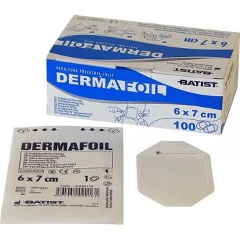 Náplast Náplast Dermafoil 6 x 7 cm, průhledná převazová fólie, 100 ks