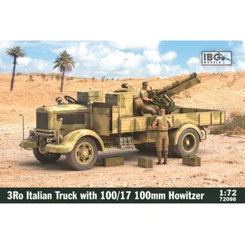 Plastikový model IBG 1/72 3Ro Italian Truck with 100/17 100mm Howitzer