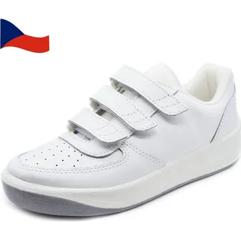 Pánské botasky na suchý zip PRESTIGE M86810 - 10 Bílá vel. 40