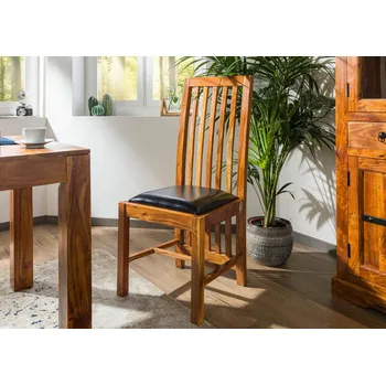 CAMBRIDGE HONEY Židle čalouněná - černá, akácie