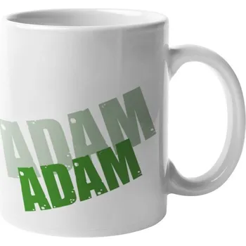 Keramický hrnek zdvojené jméno zelené