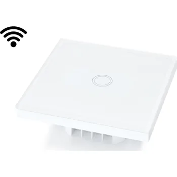vypínač APPIO Dotykový skleněný vypínač, podsvícení, bílý - č. 1 + WiFi (rádio)