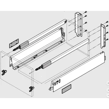 Zásuvkový kontejner BLUM sada Antaro D 400 mm/30 kg, Blumotion/TOB, šedá R9006