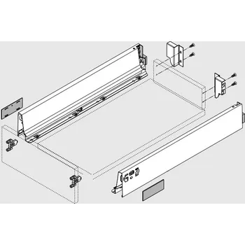 Zásuvkový kontejner BLUM sada Antaro M 450 mm/30 kg, Blumotion/TOB, bílá SW