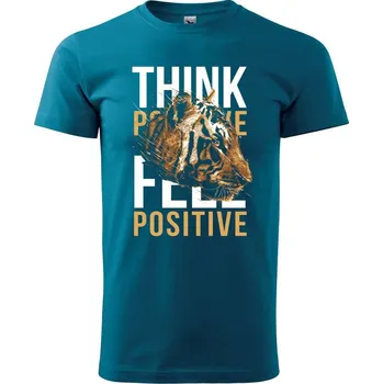 Pánská móda Tiger think - Klasické pánské triko vyšší gramáže - S ( Petrolejová )