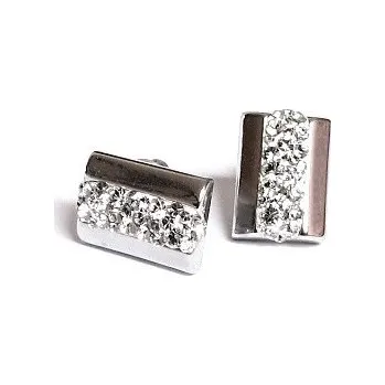 Náušnice Náušnice obdélník Swarovski Crystal Rhodium