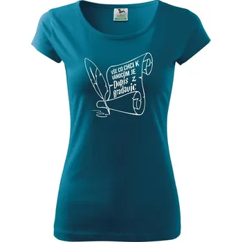 Dámské tričko Dopis z Bradavic - Dámské triko Pure - S ( Petrolejová )