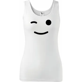 Dámské tričko Smajlík mrkací - Dámské tílko - XL ( Bílá )