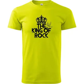 King of rock - Klasické pánské triko vyšší gramáže - 4XL ( Limetková )