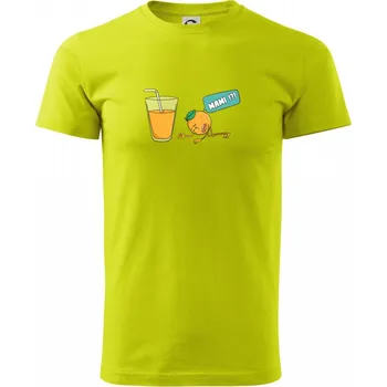 Pánské tričko Pomeranč juice - Klasické pánské triko vyšší gramáže - M ( Limetková )