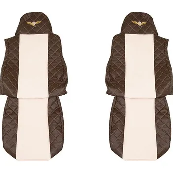 Kožené autopotahy DAF XF105, hnědo-béžové