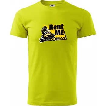 Skútr Rent me - Klasické pánské triko vyšší gramáže - 2XL ( Limetková )