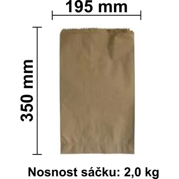 Potravinová fólie Sáčky kupecké papírové 195 x 350 mm 2,0 kg hnědé [cca100 ks]