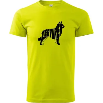 Belgický ovčák - Klasické pánské triko vyšší gramáže - 4XL ( Limetková )