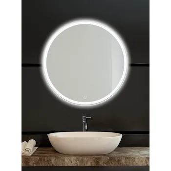 Zrcadlo AMBIENTE kulaté zrcadlo do koupelny na zeď do pokoje do ložnice do předsíně na chodbu Amirro Ø 80 cm s LED osvětlením a senzorem, IP44 411-033 411-262 411-330