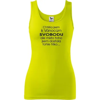 Dámské tričko Chtěla jsem k Vánocům svobodu - Dámské tílko - XS ( Limetková )