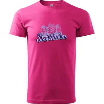 Pánská móda Stockholm Lettering - Klasické pánské triko vyšší gramáže - 2XL ( Purpurová )