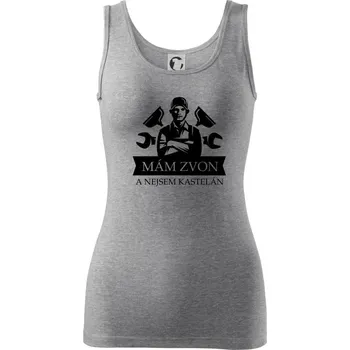 Dámské tričko Instalatér mám zvon a nejsem kastelán - Dámské tílko - XL ( Tmavě šedý melír )