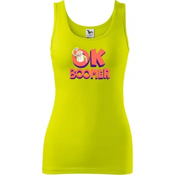 Dámské tričko Ok boomer děda - Dámské tílko - L ( Limetková )