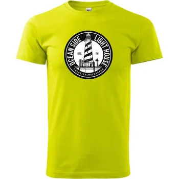 Ocean Side Light House - Klasické pánské triko vyšší gramáže - S ( Limetková )