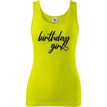 Dámské tričko Birthday girl psací - Dámské tílko - M ( Limetková )