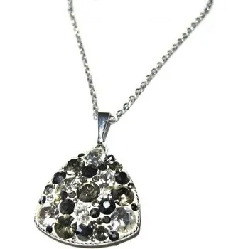 Náhrdelník Náhrdelník Preciosa velký trojúhelník mix Rhodium - černošedá