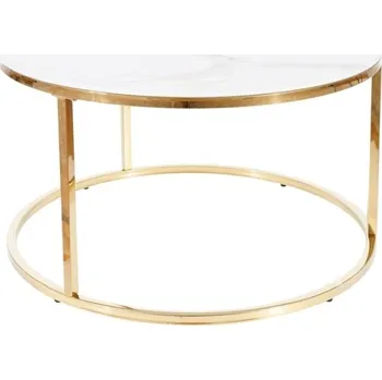 Konferenční stolek Konferenční stolek SABINE zlatý kov/ bílý mramor