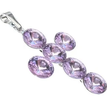 Přívěsek Přívěsek křížek RIVOLI Swarovski Rhodium 44mm Vitral Light