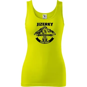 Dámské tričko Jizerky křížem krážem - Dámské tílko - XL ( Limetková )