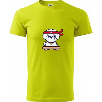 Bišonek karatista - Klasické pánské triko vyšší gramáže - L ( Limetková )