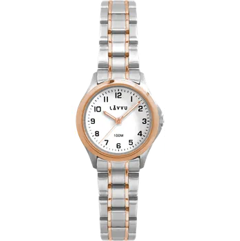 Hodinky LAVVU Dámské hodinky ARENDAL Original Rose Gold Bicolor s vodotěsností 100M