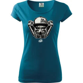 Dámské oblečení Graffiti lebka - Dámské triko Pure - L ( Petrolejová )