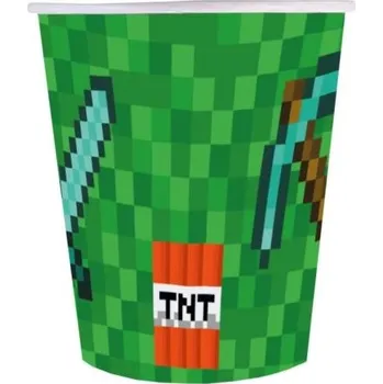 Party dekorace Godan Minecraft party papírové kelímky 250 ml 6 ks