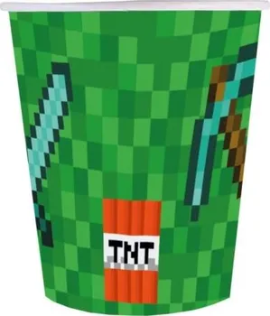 Party dekorace Godan Minecraft party papírové kelímky 250 ml 6 ks