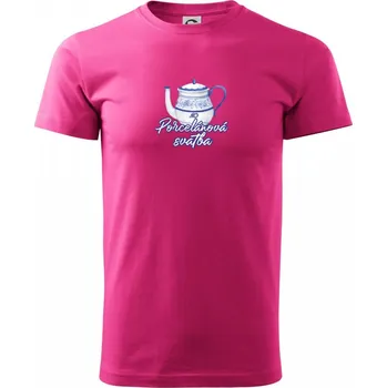 Pánská móda Porcelánová svatba 20 - Klasické pánské triko vyšší gramáže - L ( Purpurová )