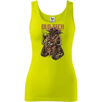 Dámské tričko Old tech robot - Dámské tílko - XL ( Limetková )