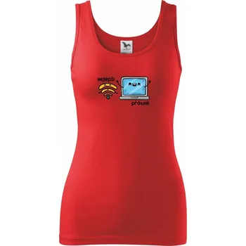 Dámské tričko BFF wifi a pc - Dámské tílko - L ( Červená )