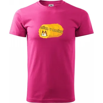 Pánská móda Liška v balíku - Klasické pánské triko vyšší gramáže - L ( Purpurová )