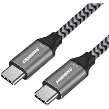 Datový kabel PREMIUMCORD Kabel USB-C M/M, 100W 20V/5A 480Mbps bavlněný oplet, 0,5m