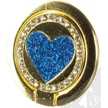 1Mcz Ring Srdce držák na prst modrý